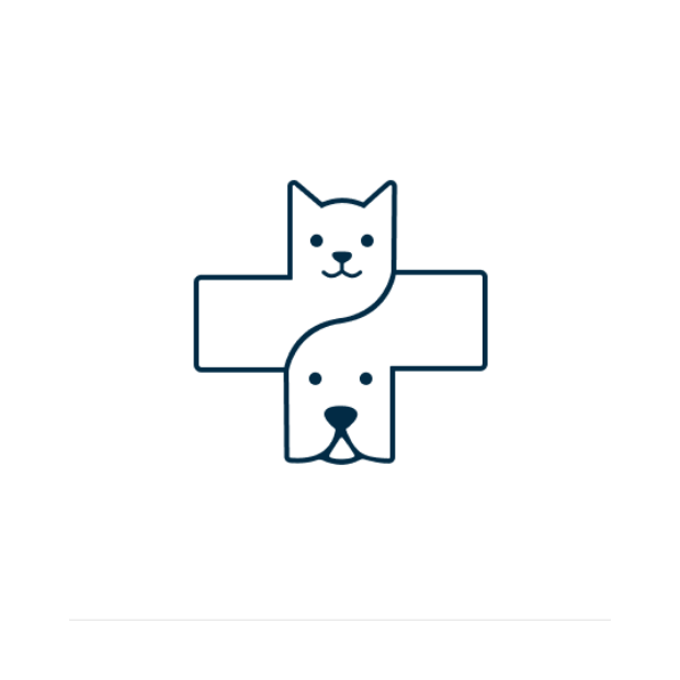 The Stefyvet mark: a veterinary cross with a cat above and a dog below, drawn as one continuous line